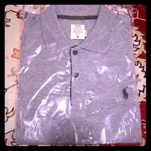 Gray and blue RL polo shirt